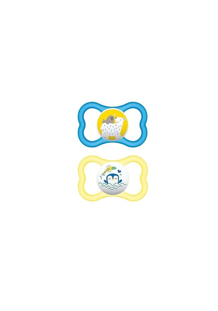 MAM Air Baby Pacifier, for Sensitive Skin, Sterilizer Case, 2 Pack, 16+ Months, Boy
