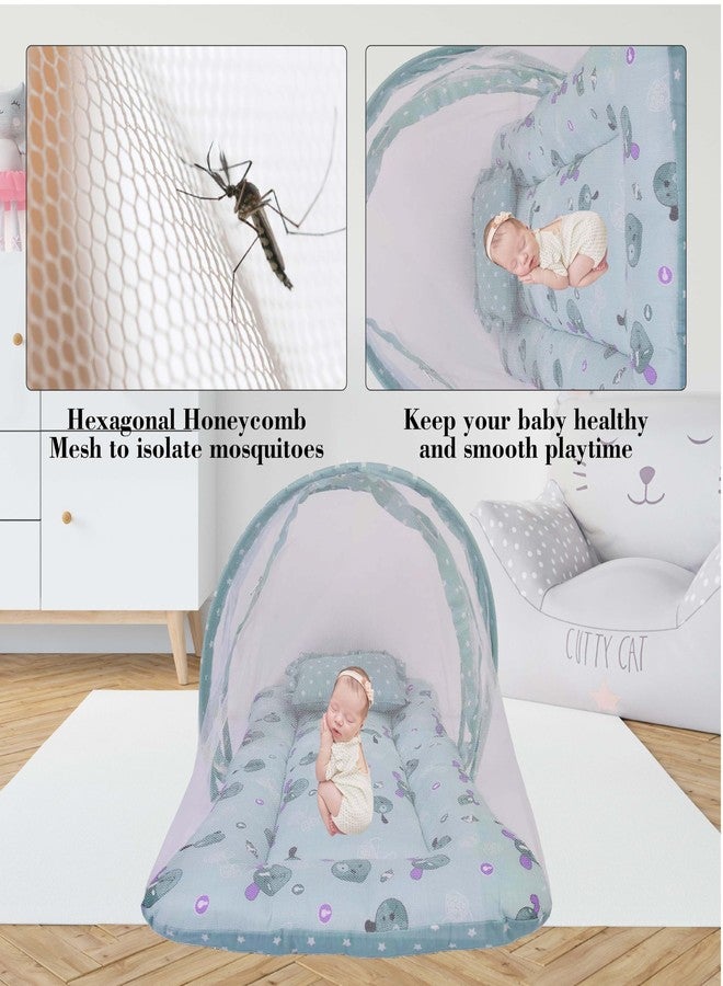 Toddylon 56 in 1 Newborn Baby Products All Cotton Gift Packs Essential Items Combo | Baby Bed | Clothing Set | Baby Grooming | Infants Kit (0-6 Months) Green - Image 4