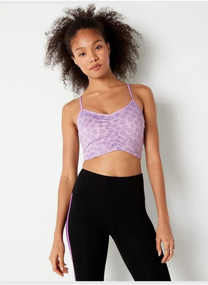 PINK Ultimate Ruched-Front Lightly Lined Sports Bra