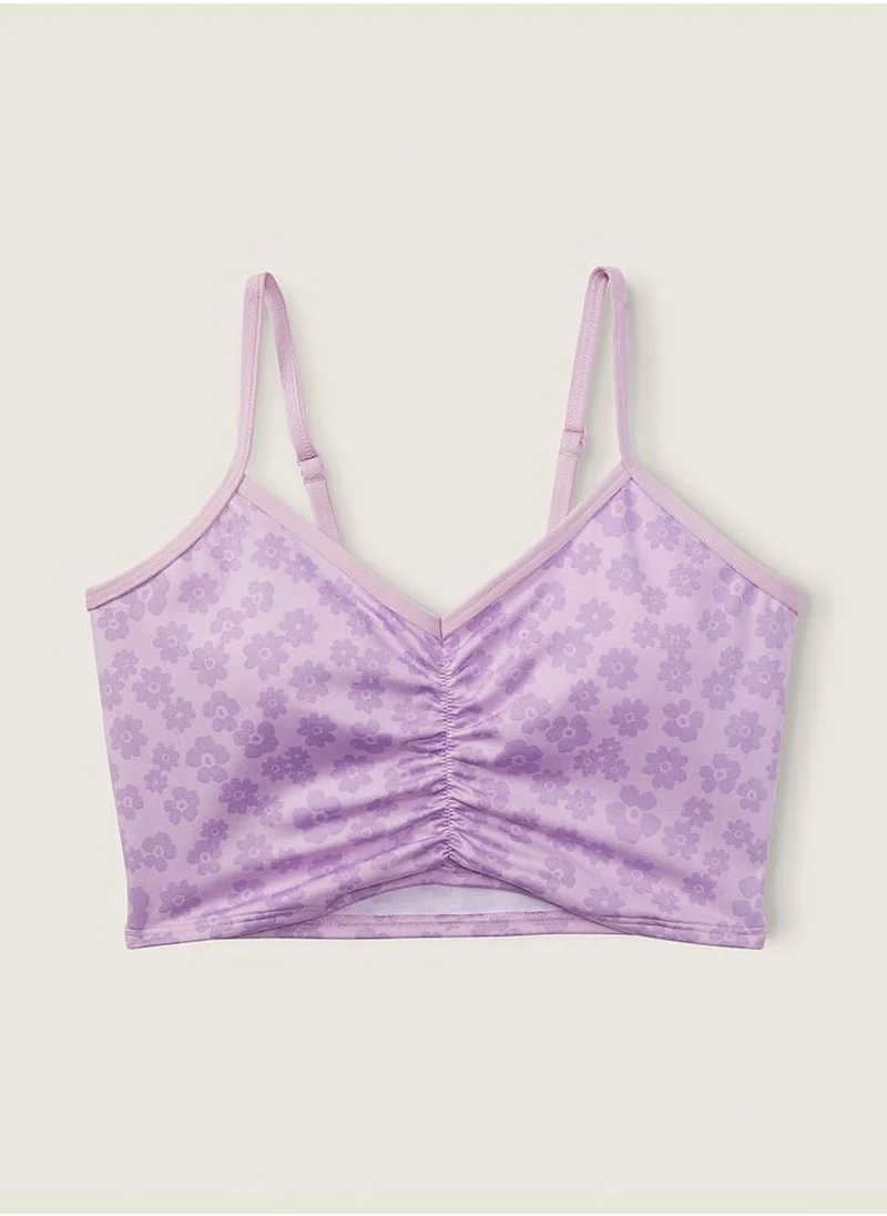 PINK Ultimate Ruched-Front Lightly Lined Sports Bra