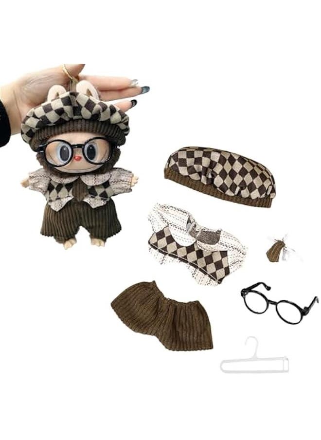 general Labubu Clothes Set, 6-Piece Labubu Outfit Accessories for 17cm Labubu Dolls, Vintage Clothing Style Suit for Labubu Fans - Image 1