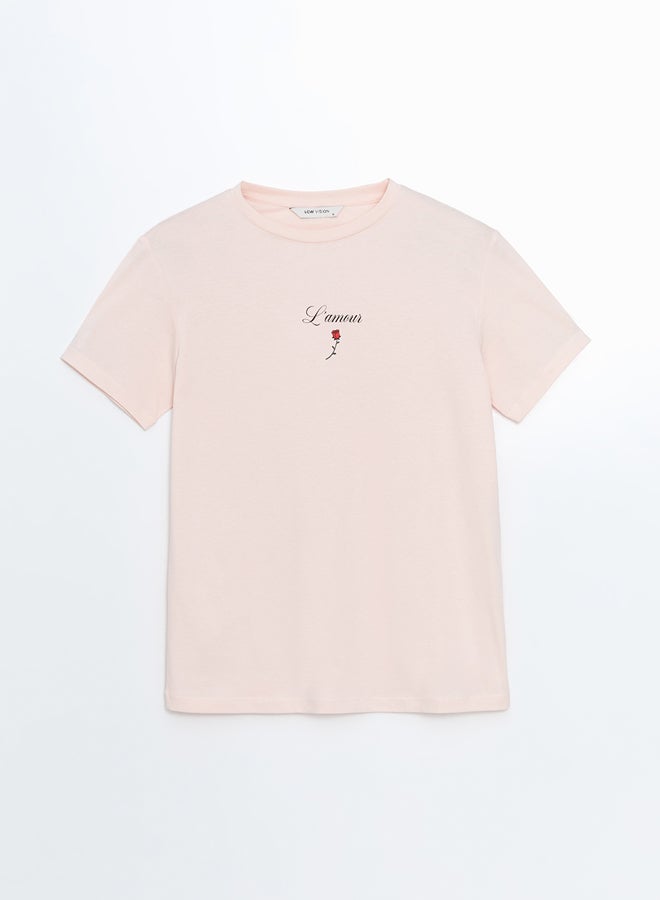 LC WAIKIKI Crew Neck Printed Jersey Women's T-Shirt - Image 5