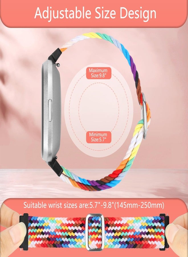سوار مطاطي من TumpCez لساعات Fitbit Versa 2/Versa Lite/Versa SE، مناسب للرجال والنساء، مصنوع من النايلون المضفر المرن، سوار رياضي للمعصم لساعات Fitbit Versa - Image 3