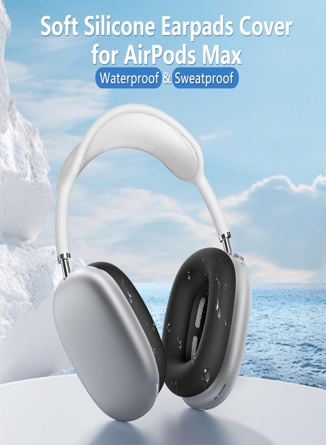 Polislime Silicone Ear Pads Case Cover for AirPods Max Headphones Cushions, Sweatproof, Anti-Scratch Accessories Soft Silicone Protector for Apple AirPods Max (Black) - Image 2