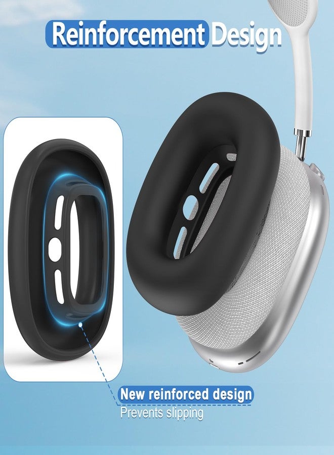 Polislime Silicone Ear Pads Case Cover for AirPods Max Headphones Cushions, Sweatproof, Anti-Scratch Accessories Soft Silicone Protector for Apple AirPods Max (Black) - Image 4