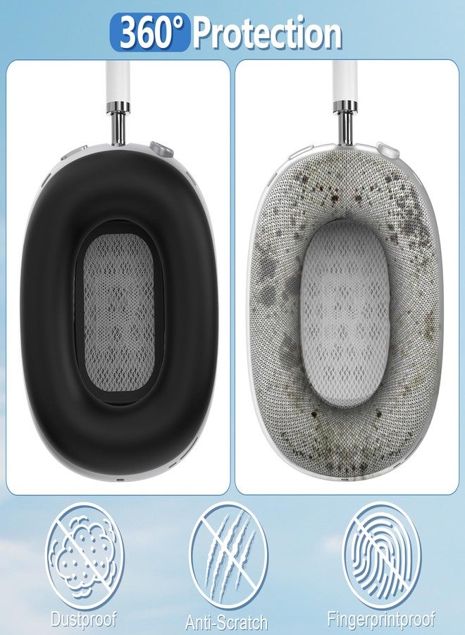 Polislime Silicone Ear Pads Case Cover for AirPods Max Headphones Cushions, Sweatproof, Anti-Scratch Accessories Soft Silicone Protector for Apple AirPods Max (Black) - Image 3