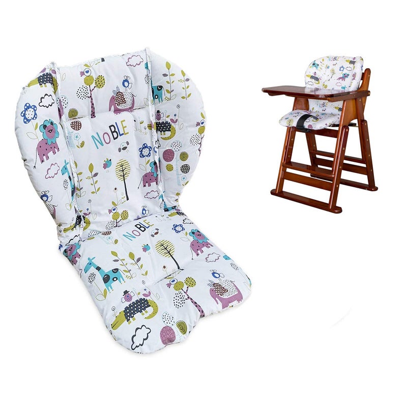 Twoworld High Chair Cushion, Large Thickening Baby High Chair Seat Cushion Liner Mat Pad Cover Breathable (Animal World) - Image 1