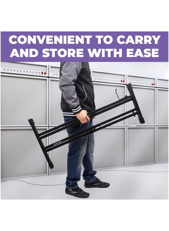 Liquid Stands Piano Keyboard Stand - X Style Adjustable and Portable Heavy Duty Music Stand for Kids and Adults - Fits 54 61 88 Key Electric Pianos - Double Braced Foldable Digital Piano Table Stand - Image 5