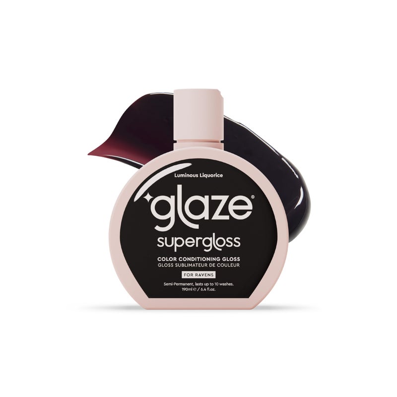 Glaze Conditioning Hair Gloss Tinted Moisturizer for Dark Brown/Black Hair - Boosts Color, Repairs Damage & Adds Mirror Shine - Luminous Licorice, 6.4 oz - Image 1