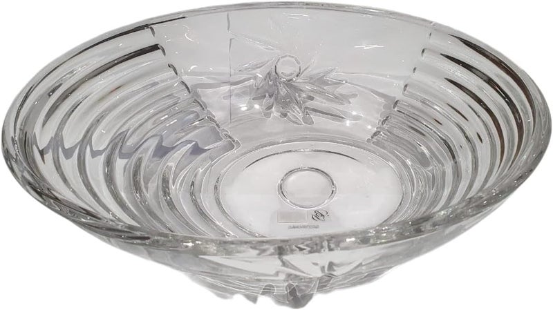 B&D Crystal Glass Decorative Serving Bowl with Ripple Pattern - Image 4