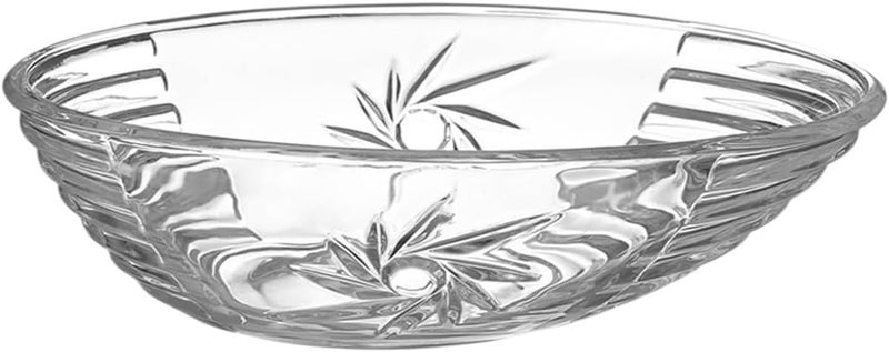 B&D Crystal Glass Decorative Serving Bowl with Ripple Pattern - Image 2