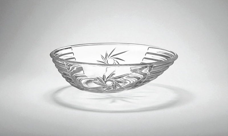 B&D Crystal Glass Decorative Serving Bowl with Ripple Pattern - Image 3