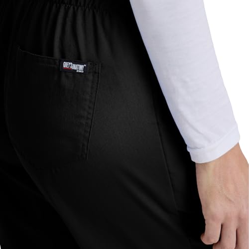 Barco Grey's Anatomy Women's Junior Fit Elastic Back 5 Pocket Drawstring Scrub Pant, Black, X-Large - Image 5