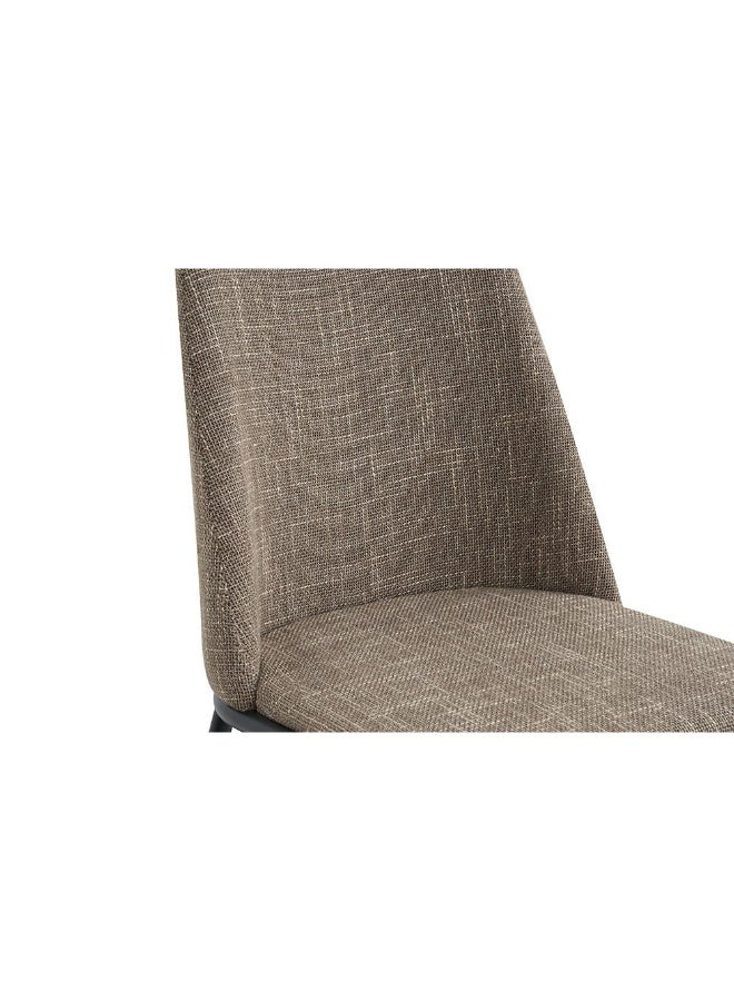 DANUBE HOME طقم كراسي طعام أجاتا من القماش - كراسي طعام مبطنة أنيقة باللون البني/الأسود لغرفة الطعام - إطار معدني، مقاعد مريحة، مثالية لجلوس 2 - الحجم: L60xW49.5xH90.5cm - Image 5