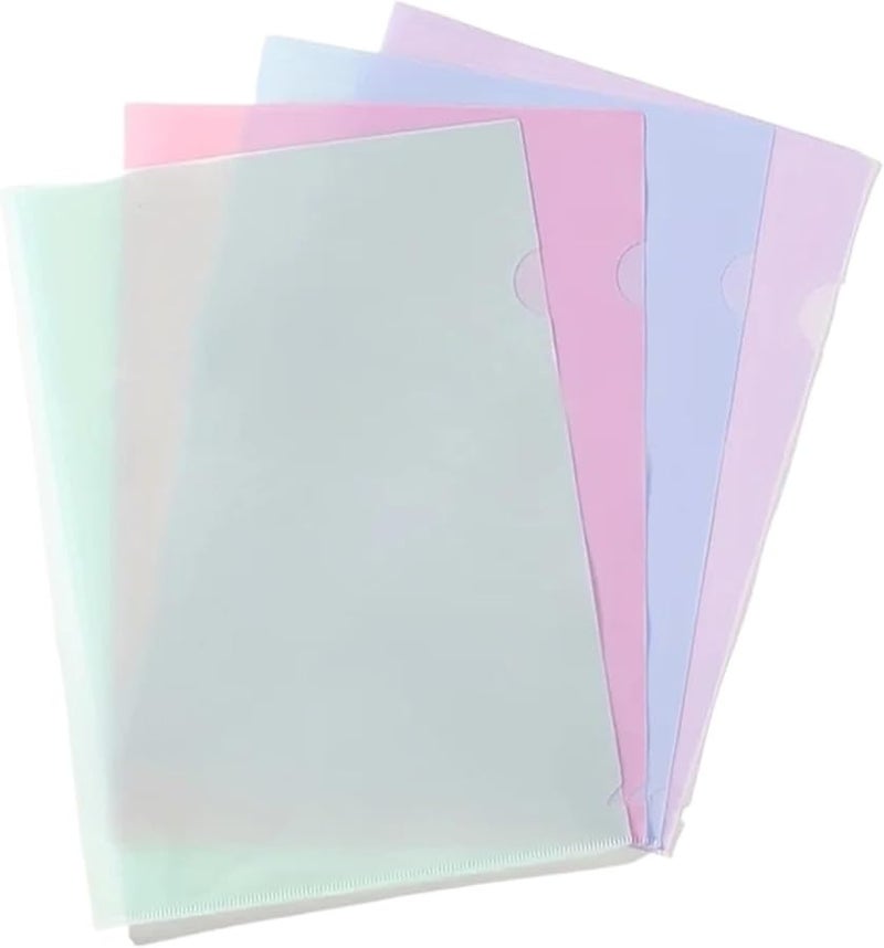 Blue L Shaped A4 File Folders 30pcs Durable PP Material Secure Clip Closure for Office School Home Organization - Image 2