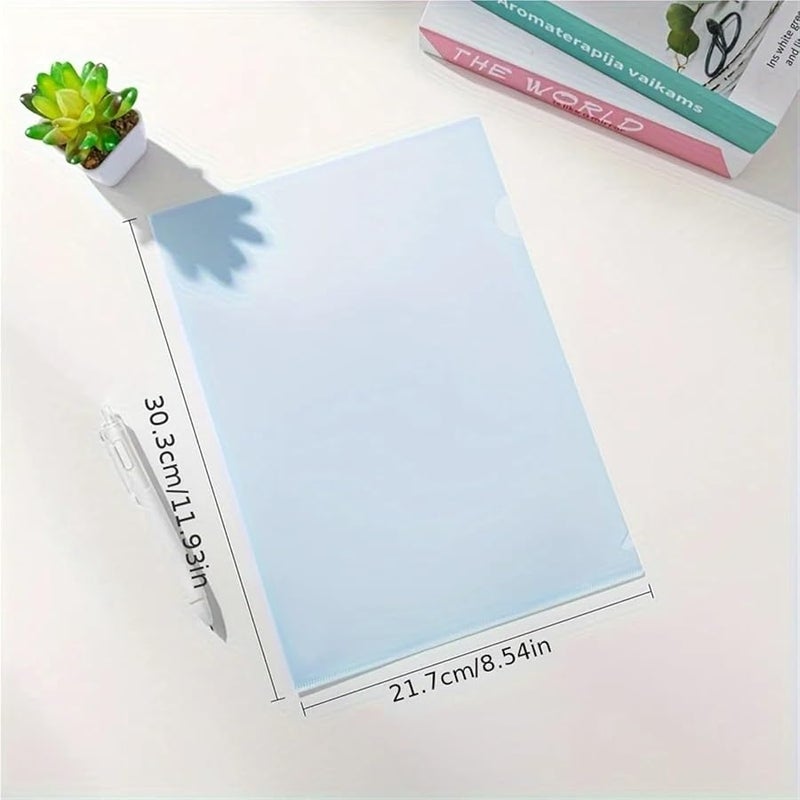 Blue L Shaped A4 File Folders 30pcs Durable PP Material Secure Clip Closure for Office School Home Organization - Image 4