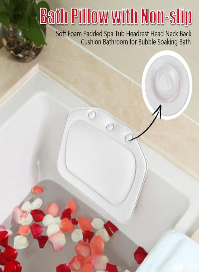 ZPSHYD Bathtub Pillow, Soft Foam Padded Spa Bath Pillow Tub Headrest Head Neck Back Cushion Bathroom for Bubble Soaking Bath (White) - Image 4