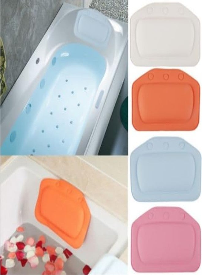ZPSHYD Bathtub Pillow, Soft Foam Padded Spa Bath Pillow Tub Headrest Head Neck Back Cushion Bathroom for Bubble Soaking Bath (White) - Image 1