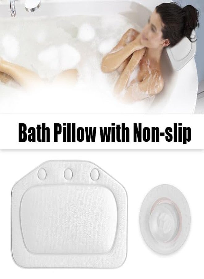 ZPSHYD Bathtub Pillow, Soft Foam Padded Spa Bath Pillow Tub Headrest Head Neck Back Cushion Bathroom for Bubble Soaking Bath (White) - Image 3