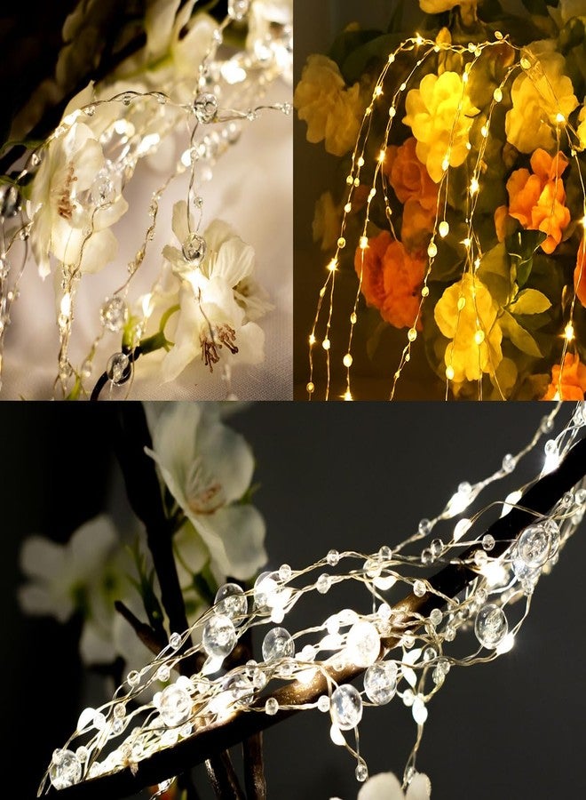 Desidiya® Crystal Fairy Led Curtain String Diwali Lights for Decoration for Home, Warm White Indoor & Outdoor Diwali, Christmas, Wedding, Party, Festival Curtain Lights, Crystal Beads Fairy Lights - Image 5