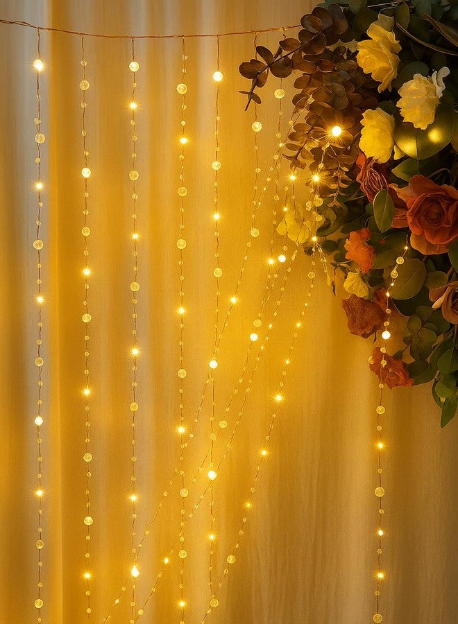 Desidiya® Crystal Fairy Led Curtain String Diwali Lights for Decoration for Home, Warm White Indoor & Outdoor Diwali, Christmas, Wedding, Party, Festival Curtain Lights, Crystal Beads Fairy Lights - Image 3