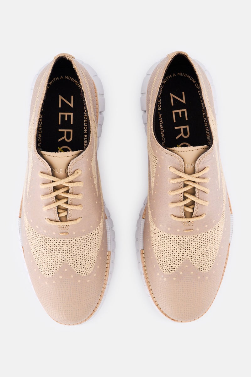 COLE HAAN Men Wide ZG Rmstd Embro Lace Up Casual Shoes, Tan - Image 2