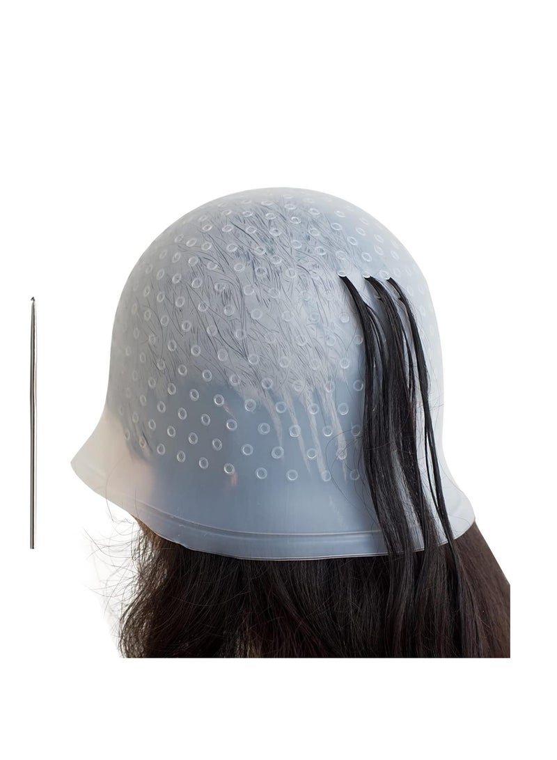 Generic Reusable silicone hair dye cap with metal hook  - Image 1
