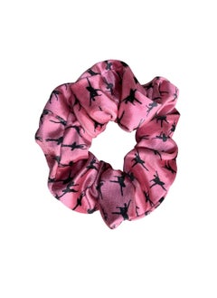 Pink Dance Scrunchie Girls Hair Accessory with Dancer Silhouette Design Durable Ballet Elastic Hair Tie Gift for Recitals  Ballerinas