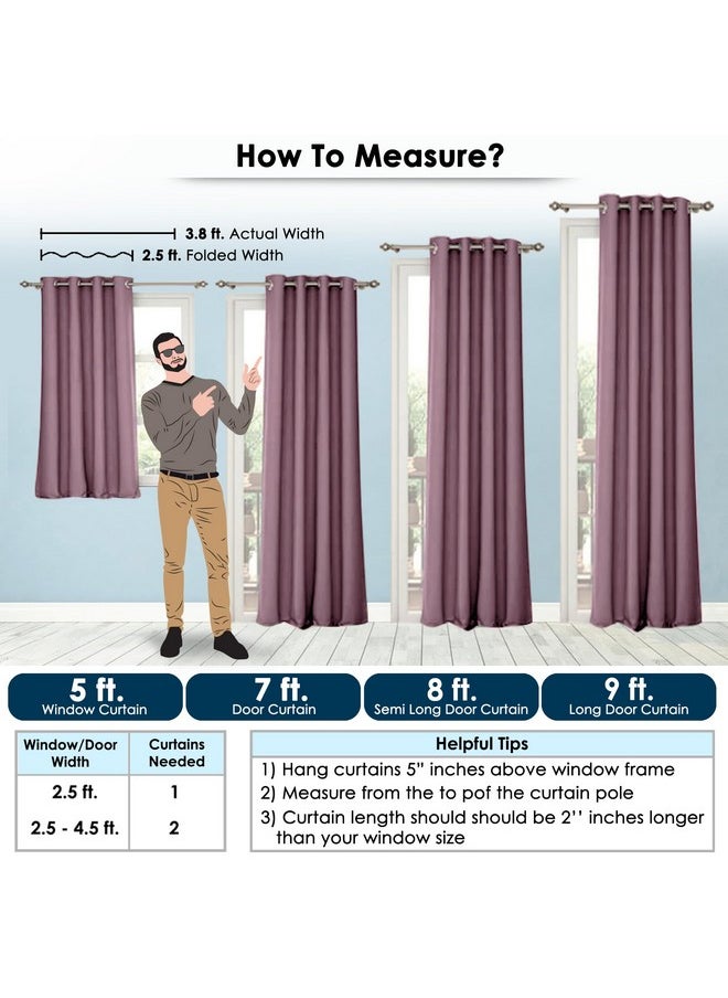 Story@Home Story@Home Blackout Window Curtains 5 Feet Set of 1 | Solid Design | Thermal Insulated Curtains | Room Darkening | Curtains for Living Room | (118 x 152 cm, Burgundy) | Perfect for Home Decor  - Image 2