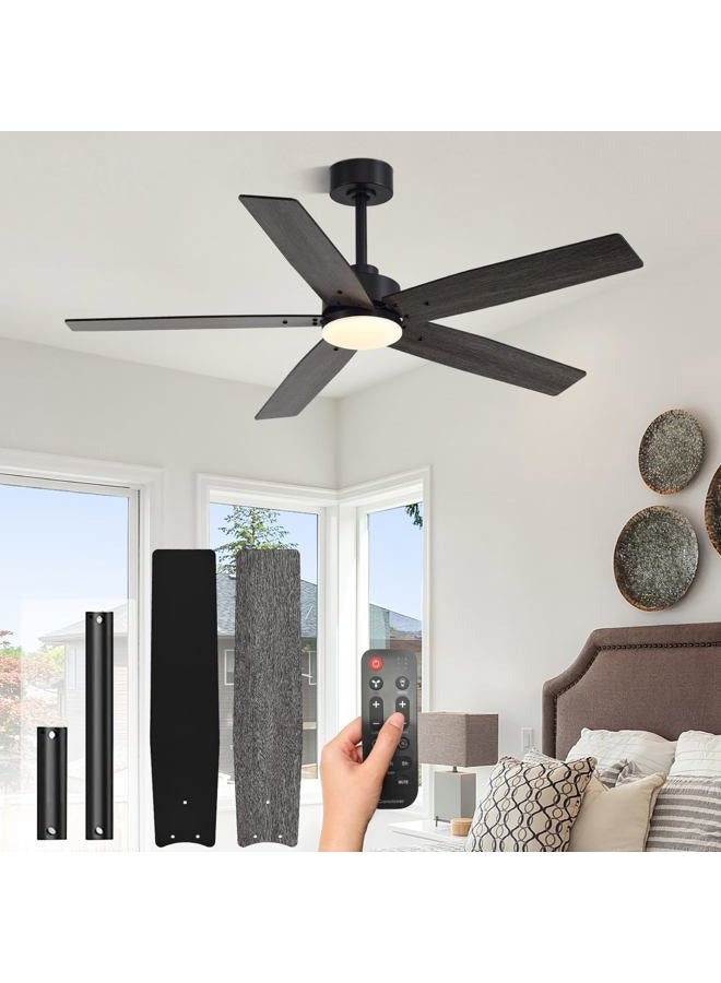 Conciseer Modern 52 Inch Ceiling Fans with Lights and Remote Control for Bedroom, Living Room, Kitchen, Office, Indoor/Outdoor, 3 Dimmable Circuits, Two Colors, 5 Blades, 6 - Image 1