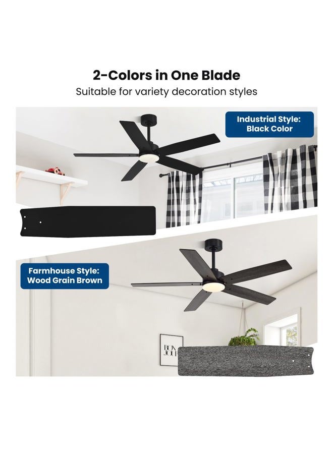Conciseer Modern 52 Inch Ceiling Fans with Lights and Remote Control for Bedroom, Living Room, Kitchen, Office, Indoor/Outdoor, 3 Dimmable Circuits, Two Colors, 5 Blades, 6 - Image 2