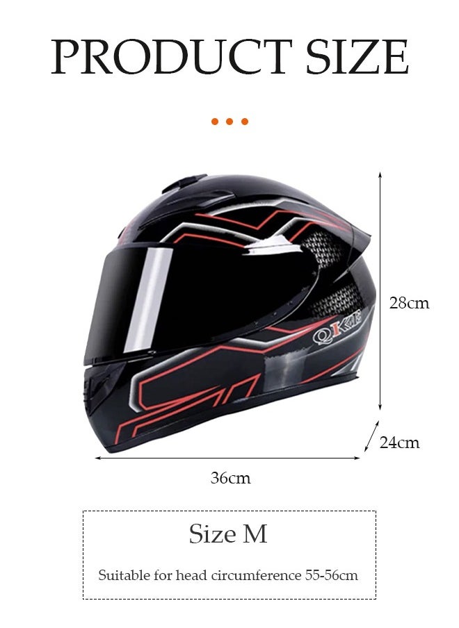 DUNISO Full face motorcycle helmet, lightweight crash resistant motorcycle helmet, all season cool riding helmet，cycling helmet with black lenses, breathable lining, suitable for both men and women，suitable for riding recreational activities（M）  - Image 2