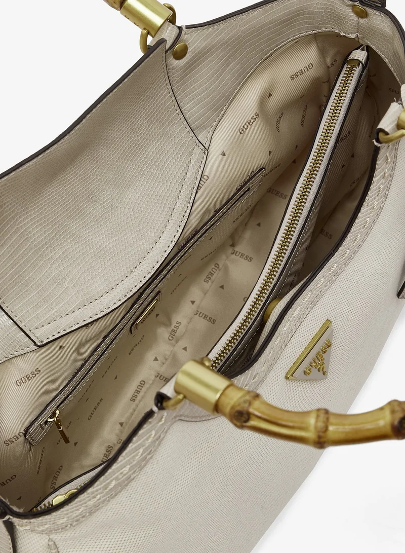 GUESS Zabry Large Bamboo Satchel Bag