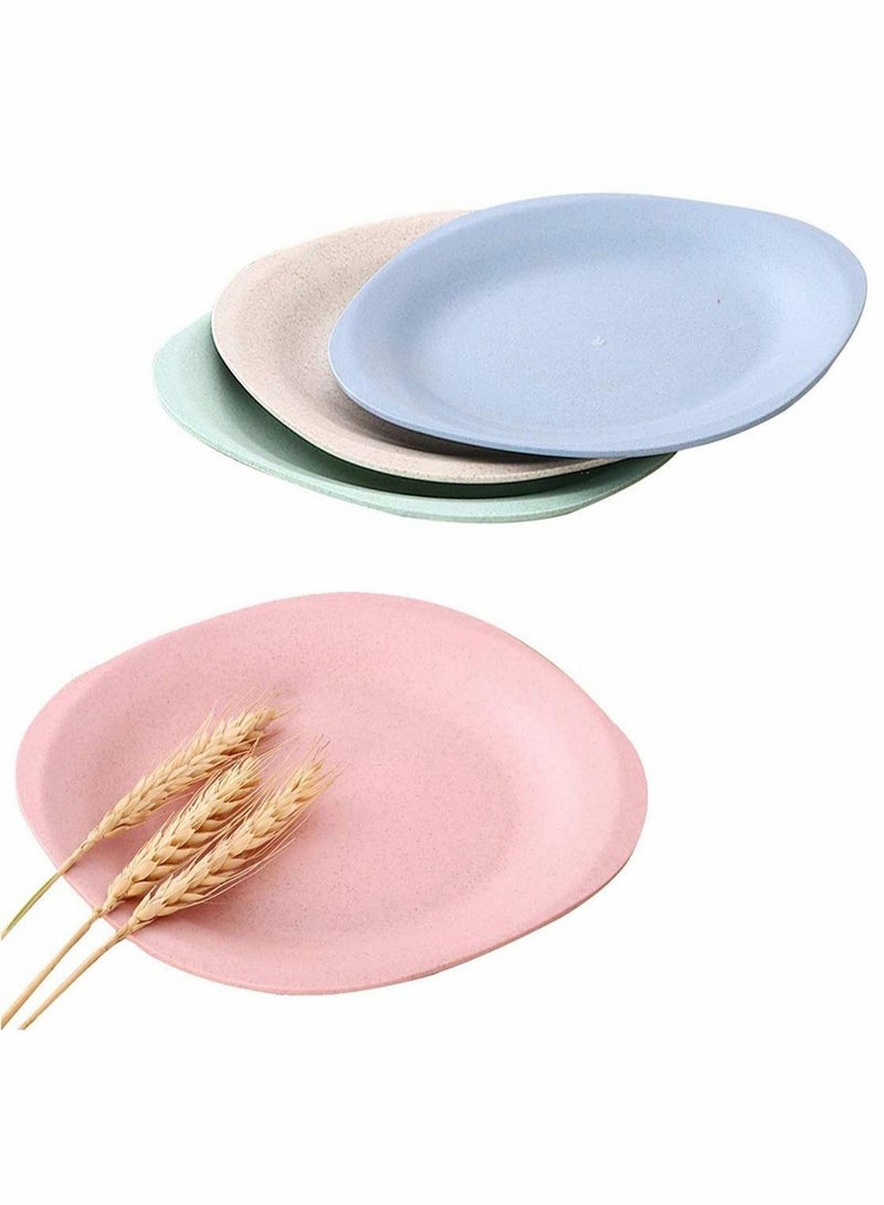 Y&D Set of 4 Bread Butter Wheat Straw Plates Dishwasher Microwave Safe Lightweight Durable Tableware for Party Children Toddler 19cm - Image 1
