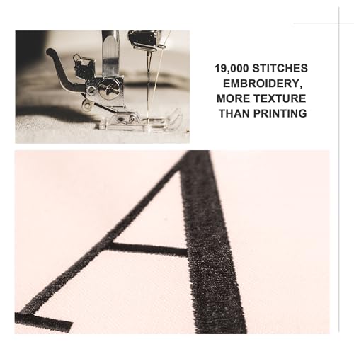 BeeGreen Embroidery Canvas Tote Bag Monogram Personalized Gift Bag for Birthday Beach Work Wedding Gifts Baskets for Women Teacher Mom Friend Coworkers Sister Nurse Cute Initial Totes Cool (Letter M) - Image 3