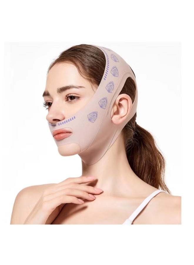 [ترقية] V خط رفع القناع حزام, قابلة لإعادة الاستخدام V خط رفع القناع, حزام رفع الوجه للمرأة (الوردي) - Image 1