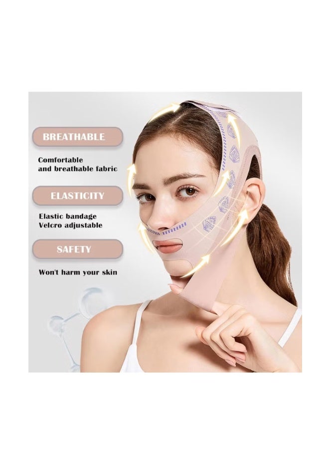 [ترقية] V خط رفع القناع حزام, قابلة لإعادة الاستخدام V خط رفع القناع, حزام رفع الوجه للمرأة (الوردي) - Image 4