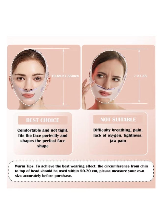 [ترقية] V خط رفع القناع حزام, قابلة لإعادة الاستخدام V خط رفع القناع, حزام رفع الوجه للمرأة (الوردي) - Image 3