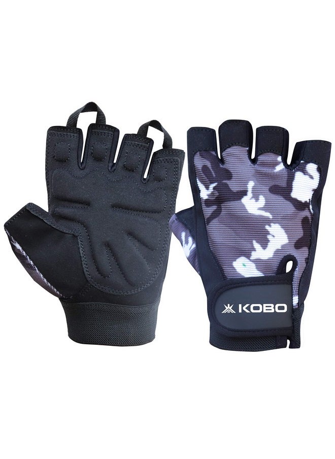 كوبو قفازات رفع الأثقال الرياضية Kobo WTG-42-LARGE، واقي يد مموه للتدريب على اللياقة البدنية، مقاس كبير (متعدد الألوان)  - Image 1