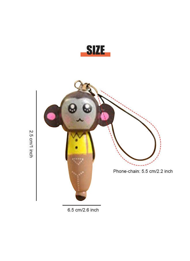 Generic - Cute Cartoon Animal Mini Fat Ballpoint Pen Portable Writing Pen Mobile Phonestrap Phonechain For Children Kids Girls Boys Home Office Stationery Supplies -0.5mm Pentip Black Ink (Random Pen Type) - Image 1