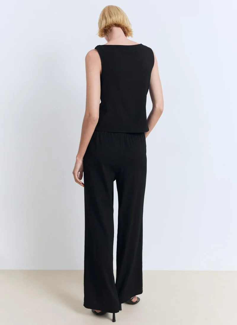 MANGO Asymmetrical Draped Top With Straps