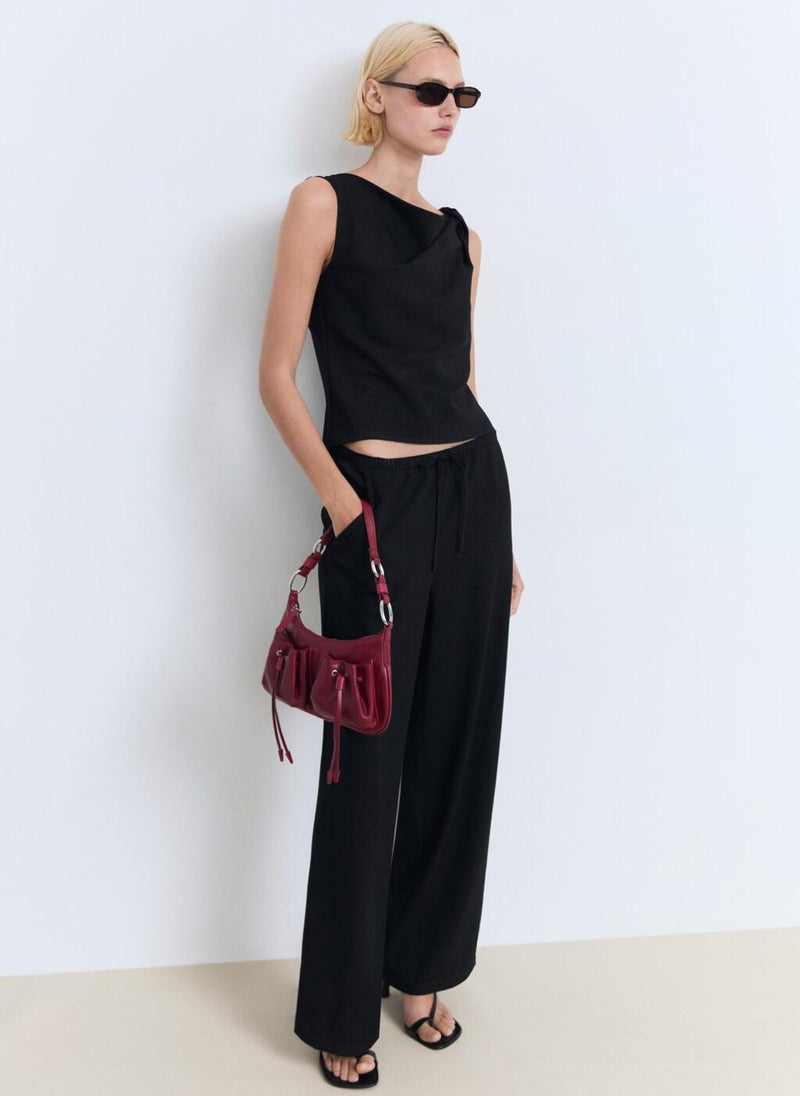 MANGO Asymmetrical Draped Top With Straps  - Image 4