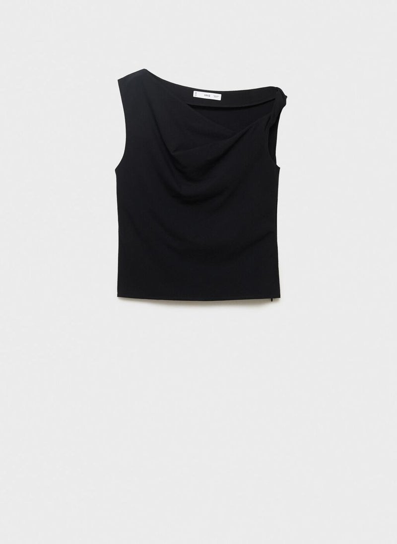 MANGO Asymmetrical Draped Top With Straps  - Image 5