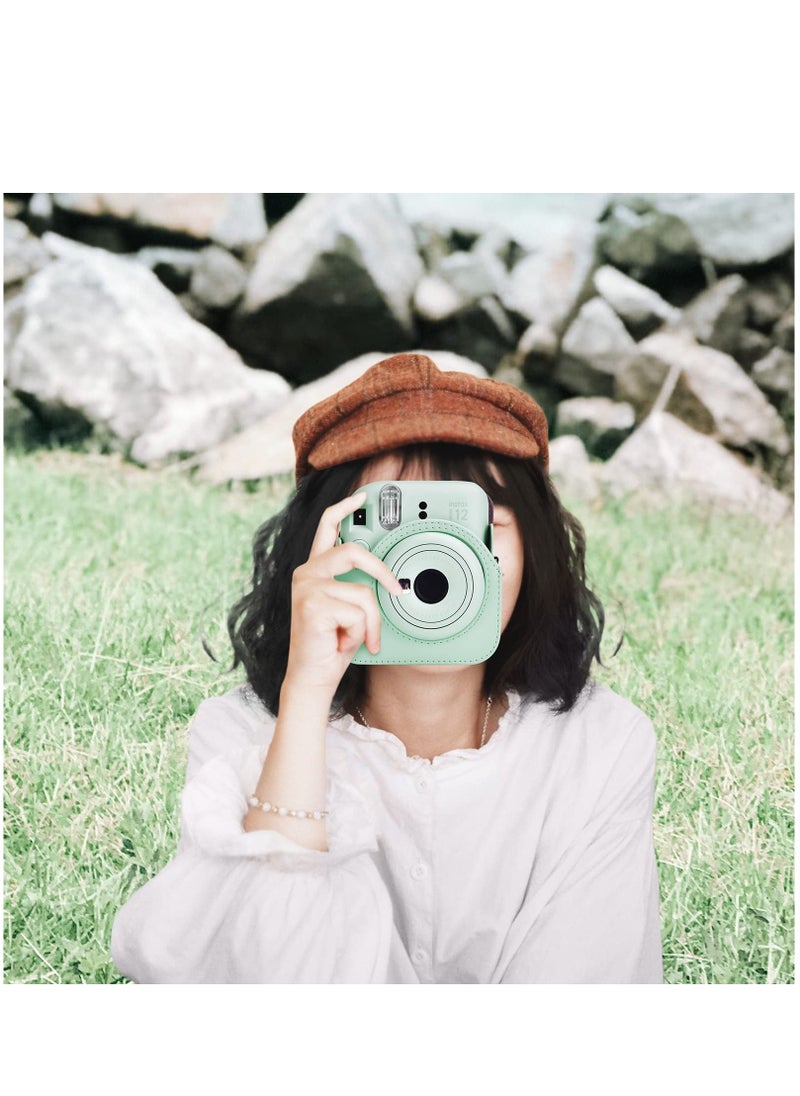 Protective Case Compatible with Mini 12 Instant Film Camera with Accessory Pocket and Adjustable Strap (duck)