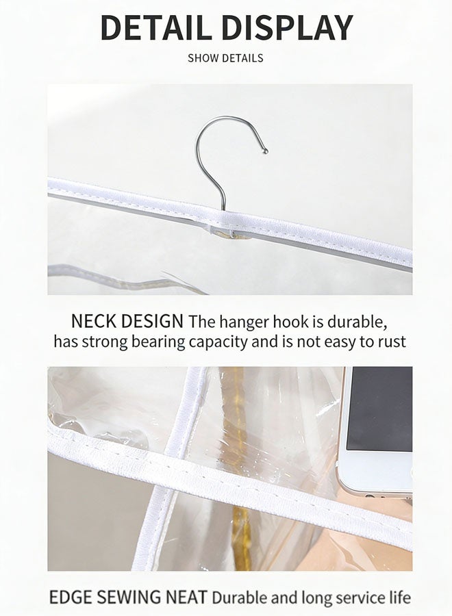 حقيبة تخزين الحمام، حقيبة شفافة معلقة لأدوات النظافة مع طبقة داخلية للهاتف المحمول، حقيبة ملابس منظمة معلقة مع خطاف تعليق، حقيبة تخزين محمولة معلقة، حقيبة استحمام مقاومة للماء - Image 4