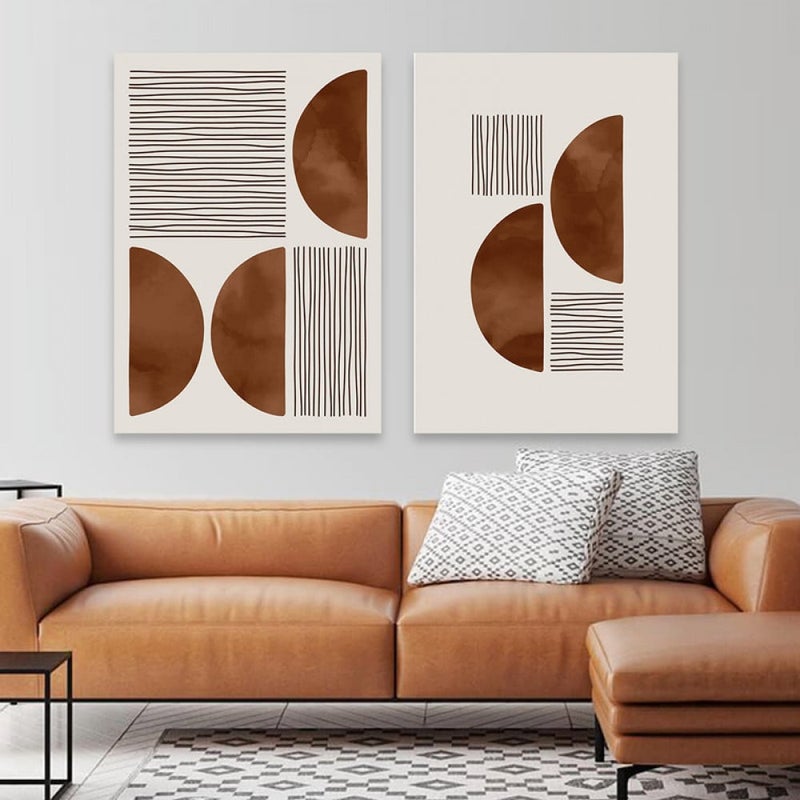 ماركتنا لوحة قماشية ثنائية بتصميم مودرن بمقاس اجمالي 80×60 سم - Image 1