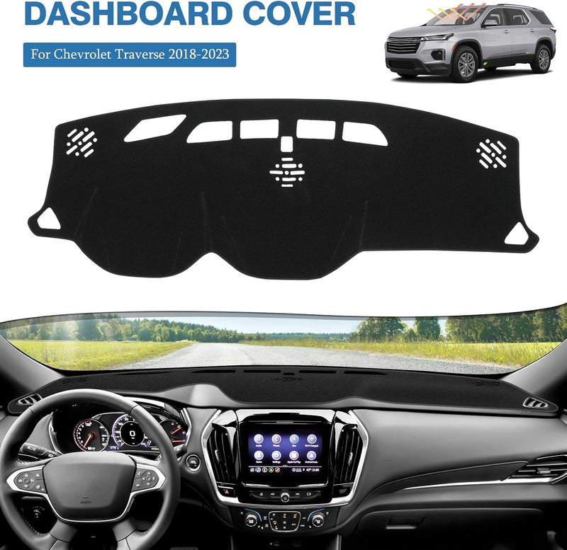 FIILINES Low wear optimized design Dash Cover Compatible with Chevrolet Traverse 2018–2023 Dashboard Mat Cover Sunshade Nonslip Mesh Protector No Glare Ergonomic build - Image 2
