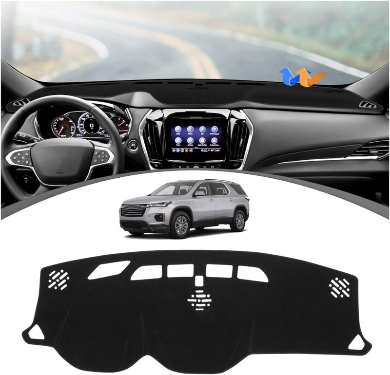 FIILINES Low wear optimized design Dash Cover Compatible with Chevrolet Traverse 2018–2023 Dashboard Mat Cover Sunshade Nonslip Mesh Protector No Glare Ergonomic build - Image 1