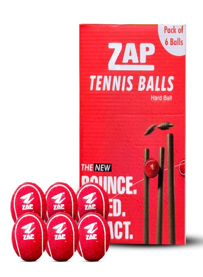 ZAP Supertuff Hard Tennis Cricket Ball (Pack of 6) | Heavy-Duty & Consistent Bounce | Perfect for Tournament & Practice Matches | Long-Lasting Performance Cricket Tennis Ball - Image 1