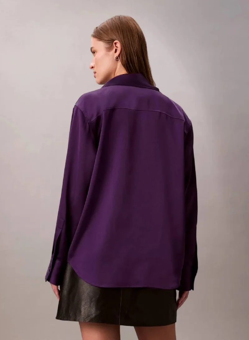 Calvin Klein Acai Satin Shirt for Women | Best Price UAE